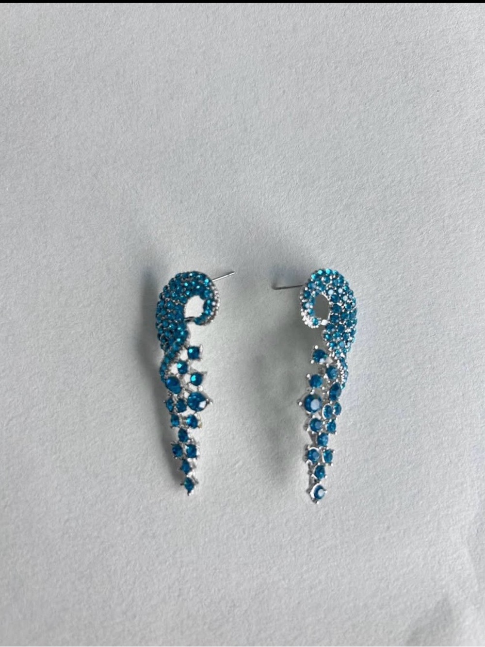 Blue Crystal Drop Earrings - Women Jewelry